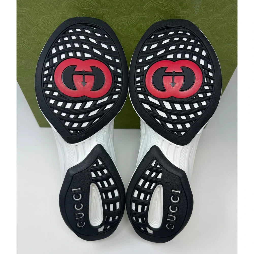 Gucci Run Sneaker White/Grey/Black Size 13 US 12 Gucci - Picture 4 of 6